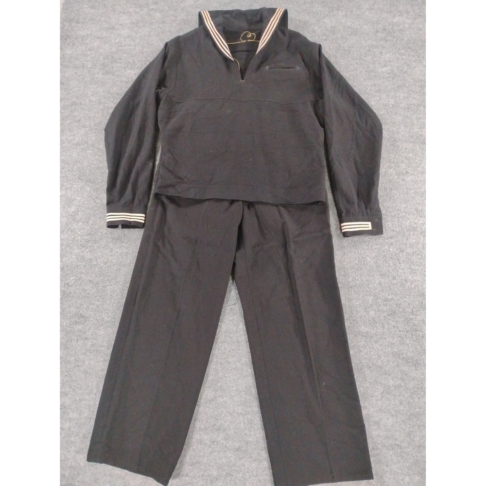 Vintage 50s 60s US Navy Crackerjack Uniform 31R Wool Sailor Jumper Pants